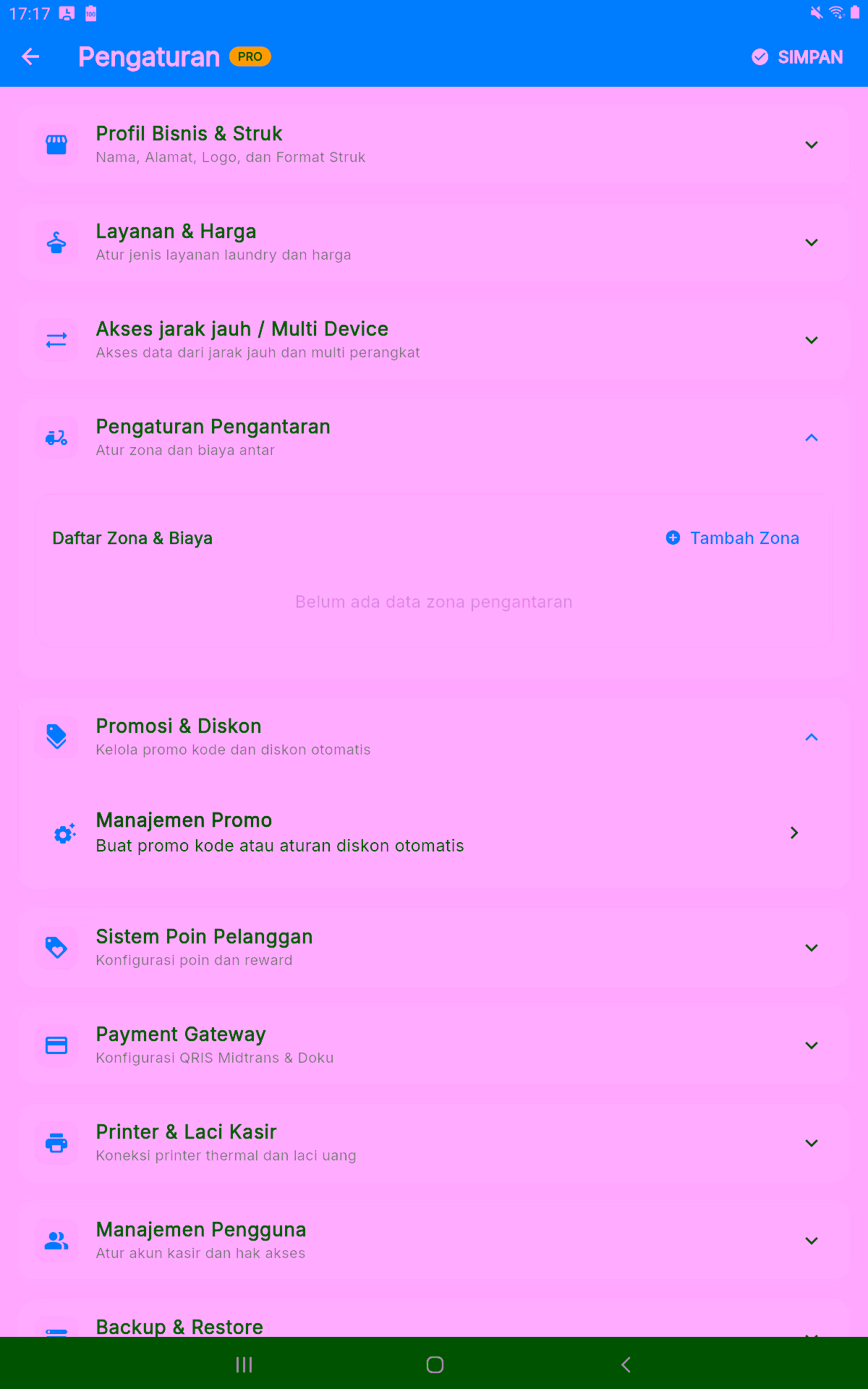 Pengaturan promosi dan diskon Kasirco Laundry