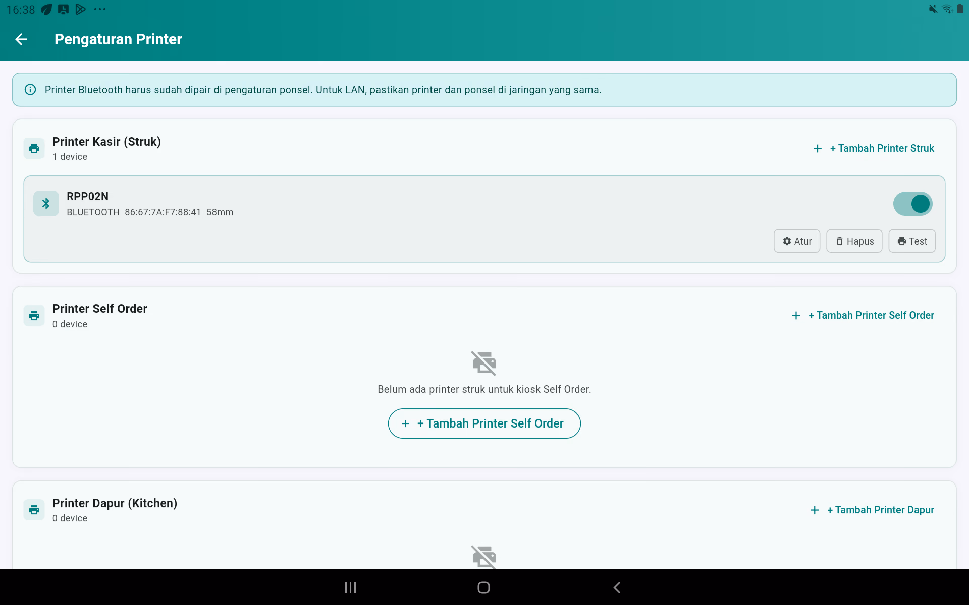 Daftar printer Bluetooth